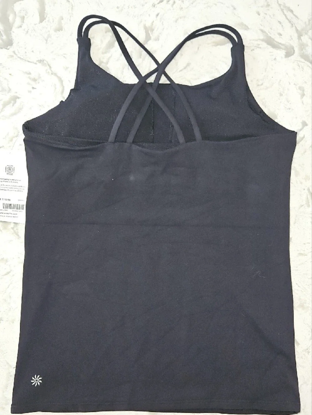 NWT Athleta Girl Upbeat Tank Black Crisscross Back Camisole Size XXL 16